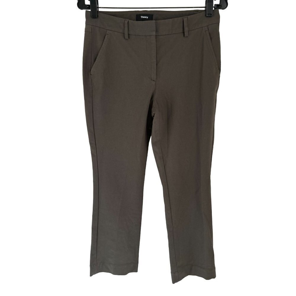 Women's Size 4 Theory Casual Pants Cotton Chino Khaki
